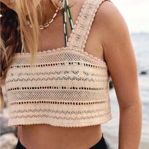 Aerie Crochet Crop Top Size Medium (h1)